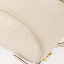 Salvatore Ferragamo Gancini Backpack Leather White Gold Auth gh1299-17