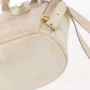 Salvatore Ferragamo Gancini Backpack Leather White Gold Auth gh1299-9