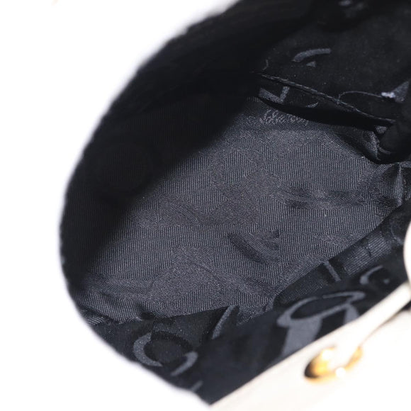 Salvatore Ferragamo Gancini Backpack Leather White Gold Auth gh1299