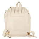 Salvatore Ferragamo Gancini Backpack Leather White Gold Auth gh1299-2