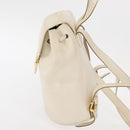 Salvatore Ferragamo Gancini Backpack Leather White Gold Auth gh1299-3