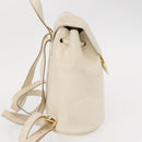 Salvatore Ferragamo Gancini Backpack Leather White Gold Auth gh1299-4