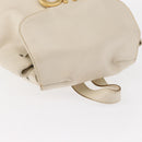 Salvatore Ferragamo Gancini Backpack Leather White Gold Auth gh1299-6