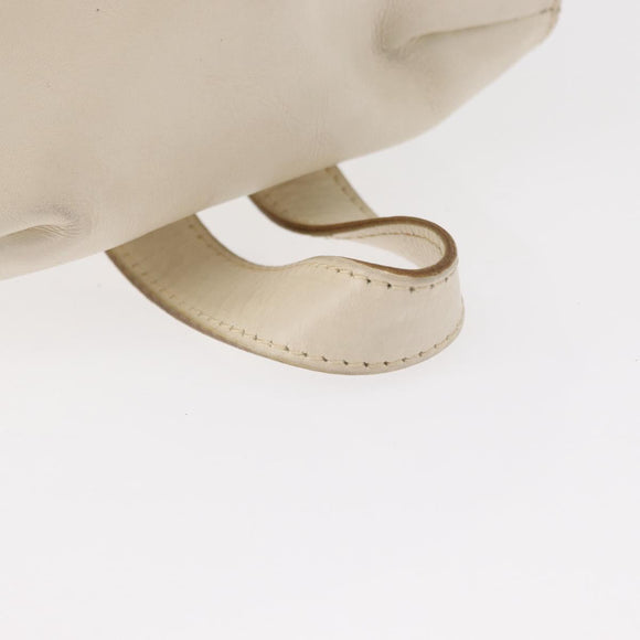 Salvatore Ferragamo Gancini Backpack Leather White Gold Auth gh1299