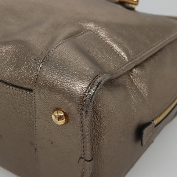 LOEWE Anagram Amazona 36 Hand Bag Leather Gold Tone Auth gh130