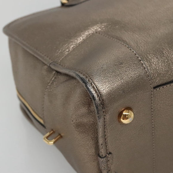 LOEWE Anagram Amazona 36 Hand Bag Leather Gold Tone Auth gh130