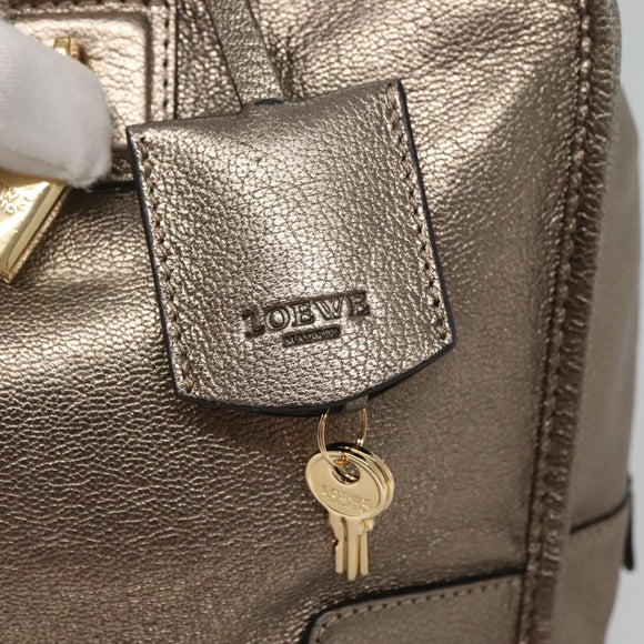 LOEWE Anagram Amazona 36 Hand Bag Leather Gold Tone Auth gh130
