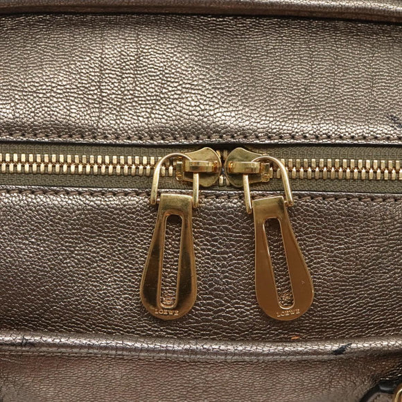 LOEWE Anagram Amazona 36 Hand Bag Leather Gold Tone Auth gh130