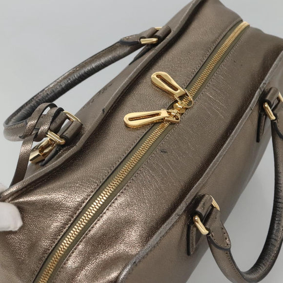 LOEWE Anagram Amazona 36 Hand Bag Leather Gold Tone Auth gh130