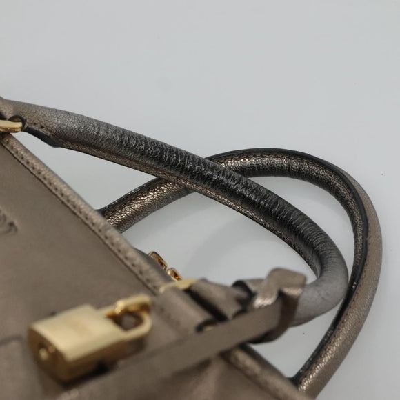 LOEWE Anagram Amazona 36 Hand Bag Leather Gold Tone Auth gh130