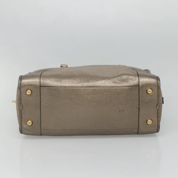 LOEWE Anagram Amazona 36 Hand Bag Leather Gold Tone Auth gh130