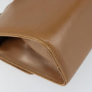 Salvatore Ferragamo Gancini Shoulder Bag Leather Brown Gold Auth gh1300-13