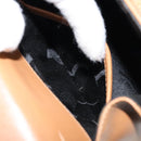 Salvatore Ferragamo Gancini Shoulder Bag Leather Brown Gold Auth gh1300-20