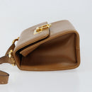 Salvatore Ferragamo Gancini Shoulder Bag Leather Brown Gold Auth gh1300-5