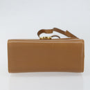 Salvatore Ferragamo Gancini Shoulder Bag Leather Brown Gold Auth gh1300-9