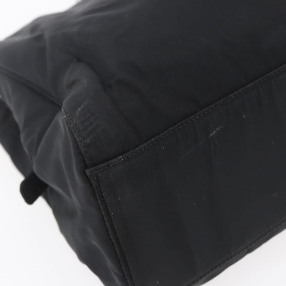 PRADA Hand Bag Nylon Black Silver Auth gh1303