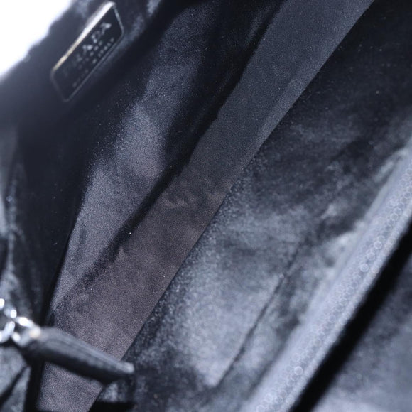 PRADA Hand Bag Nylon Black Silver Auth gh1303