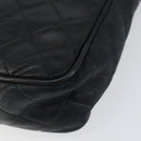 CHANEL Matelasse COCO Mark Shoulder Bag Lamb Skin Black Gold CC Auth gh1304-9