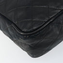 CHANEL Matelasse COCO Mark Shoulder Bag Lamb Skin Black Gold CC Auth gh1304-14