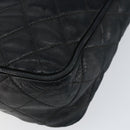 CHANEL Matelasse COCO Mark Shoulder Bag Lamb Skin Black Gold CC Auth gh1304-15