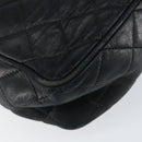 CHANEL Matelasse COCO Mark Shoulder Bag Lamb Skin Black Gold CC Auth gh1304-16