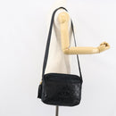 CHANEL Matelasse COCO Mark Shoulder Bag Lamb Skin Black Gold CC Auth gh1304-22