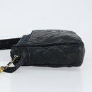 CHANEL Matelasse COCO Mark Shoulder Bag Lamb Skin Black Gold CC Auth gh1304-4