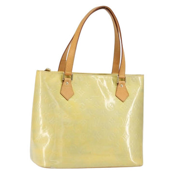 LOUIS VUITTON Monogram Vernis Houston Hand Bag Beige M91004 LV Auth gh1308