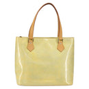 LOUIS VUITTON Monogram Vernis Houston Hand Bag Beige M91004 LV Auth gh1308-13