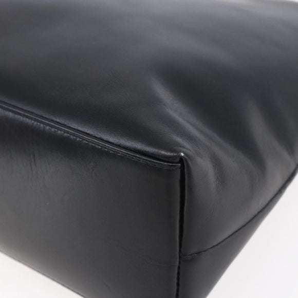 GUCCI Bamboo Shoulder Bag Leather Black Gold 001 3007 Auth gh1309