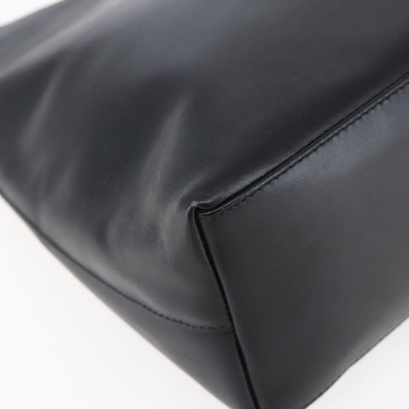 GUCCI Bamboo Shoulder Bag Leather Black Gold 001 3007 Auth gh1309