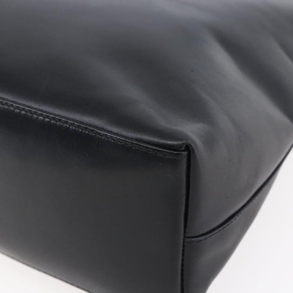 GUCCI Bamboo Shoulder Bag Leather Black Gold 001 3007 Auth gh1309