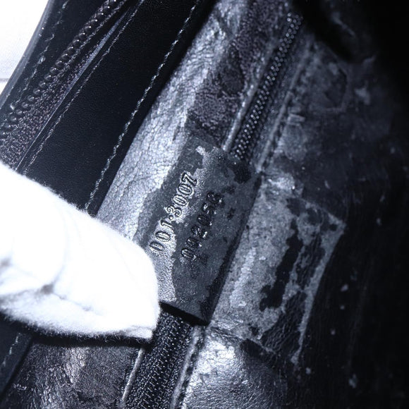 GUCCI Bamboo Shoulder Bag Leather Black Gold 001 3007 Auth gh1309