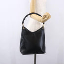 GUCCI Bamboo Shoulder Bag Leather Black Gold 001 3007 Auth gh1309-22