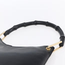 GUCCI Bamboo Shoulder Bag Leather Black Gold 001 3007 Auth gh1309-8