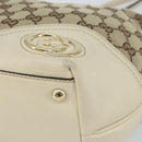 GUCCI GG Canvas Newbrit Tote Bag Beige Gold 169946 Auth gh1314-10