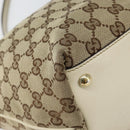 GUCCI GG Canvas Newbrit Tote Bag Beige Gold 169946 Auth gh1314-11