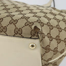 GUCCI GG Canvas Newbrit Tote Bag Beige Gold 169946 Auth gh1314-12