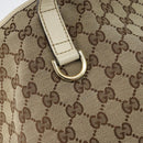 GUCCI GG Canvas Newbrit Tote Bag Beige Gold 169946 Auth gh1314-15