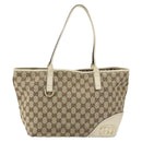 GUCCI GG Canvas Newbrit Tote Bag Beige Gold 169946 Auth gh1314-2