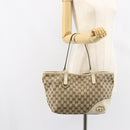 GUCCI GG Canvas Newbrit Tote Bag Beige Gold 169946 Auth gh1314-23