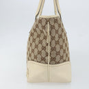 GUCCI GG Canvas Newbrit Tote Bag Beige Gold 169946 Auth gh1314-4