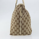 GUCCI GG Canvas Newbrit Tote Bag Beige Gold 169946 Auth gh1314-5