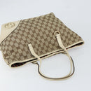 GUCCI GG Canvas Newbrit Tote Bag Beige Gold 169946 Auth gh1314-6