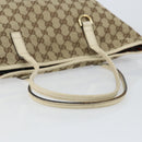 GUCCI GG Canvas Newbrit Tote Bag Beige Gold 169946 Auth gh1314-7