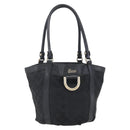 GUCCI GG Canvas Abbey Tote Bag Black Gold 211983 Auth gh1315-1
