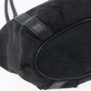 GUCCI GG Canvas Abbey Tote Bag Black Gold 211983 Auth gh1315-9