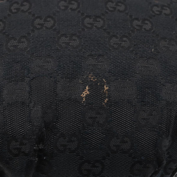 GUCCI GG Canvas Abbey Tote Bag Black Gold 211983 Auth gh1315