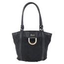 GUCCI GG Canvas Abbey Tote Bag Black Gold 211983 Auth gh1315-13