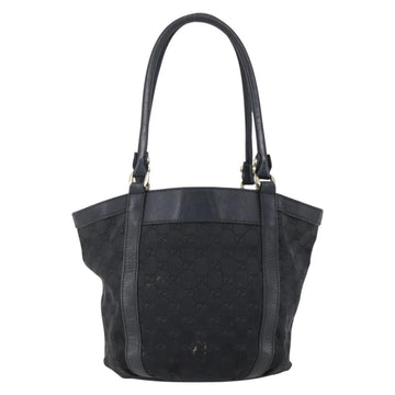 GUCCI GG Canvas Abbey Tote Bag Black Gold 211983 Auth gh1315 - 0